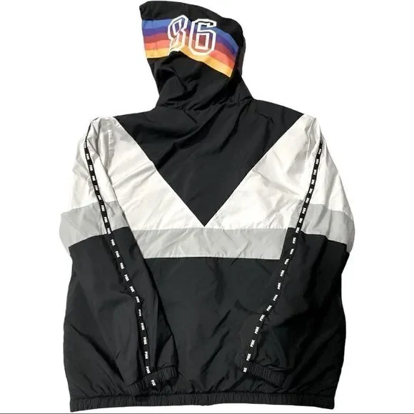 Victoria Secret Pink Color Block Anorak Sharpa Lined Jacket! - Picture 4 of 8